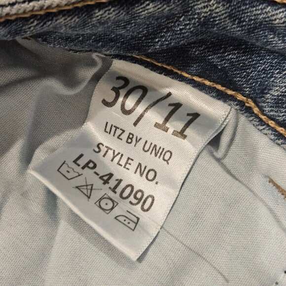 Litz by Uniq Distressed NWT Women Size 30 Wide Leg Retro Flared Festival Jeans - Picture 6 of 9